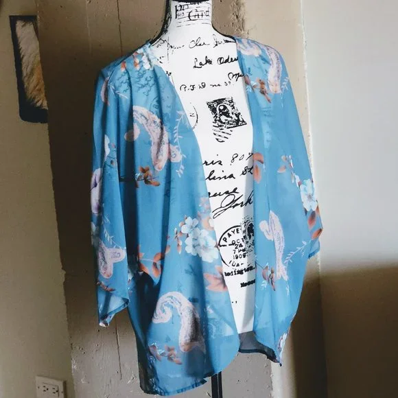 Floral Kimono / Swim Coverup - Picture 5 of 9